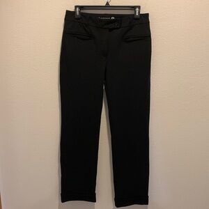 Betabrand Womens Size Medium Long Black Cuff pants. Front button&zip. 4 pockets 